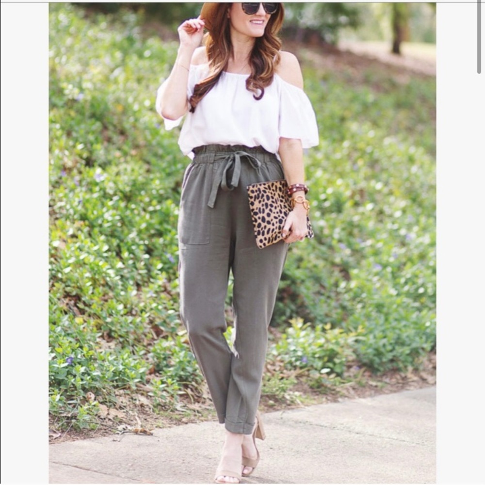 C&C California Linen Tie Waist Pants